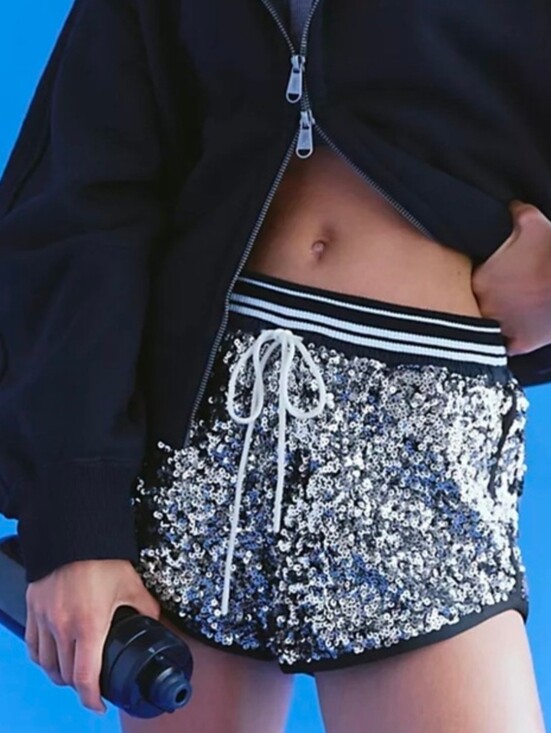Free People Pants - Free People Silver Sequin Shorts